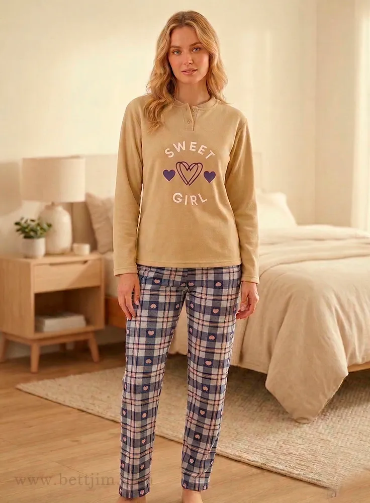 Pijama de Franela para Mujer 2 Piezas - Conjunto de Invierno Estampado vista 2