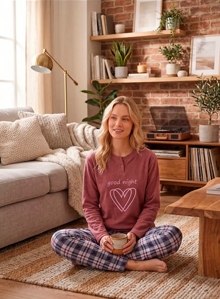 Pijama de Franela para Mujer 2 Piezas - Conjunto de Invierno Estampado vista 3