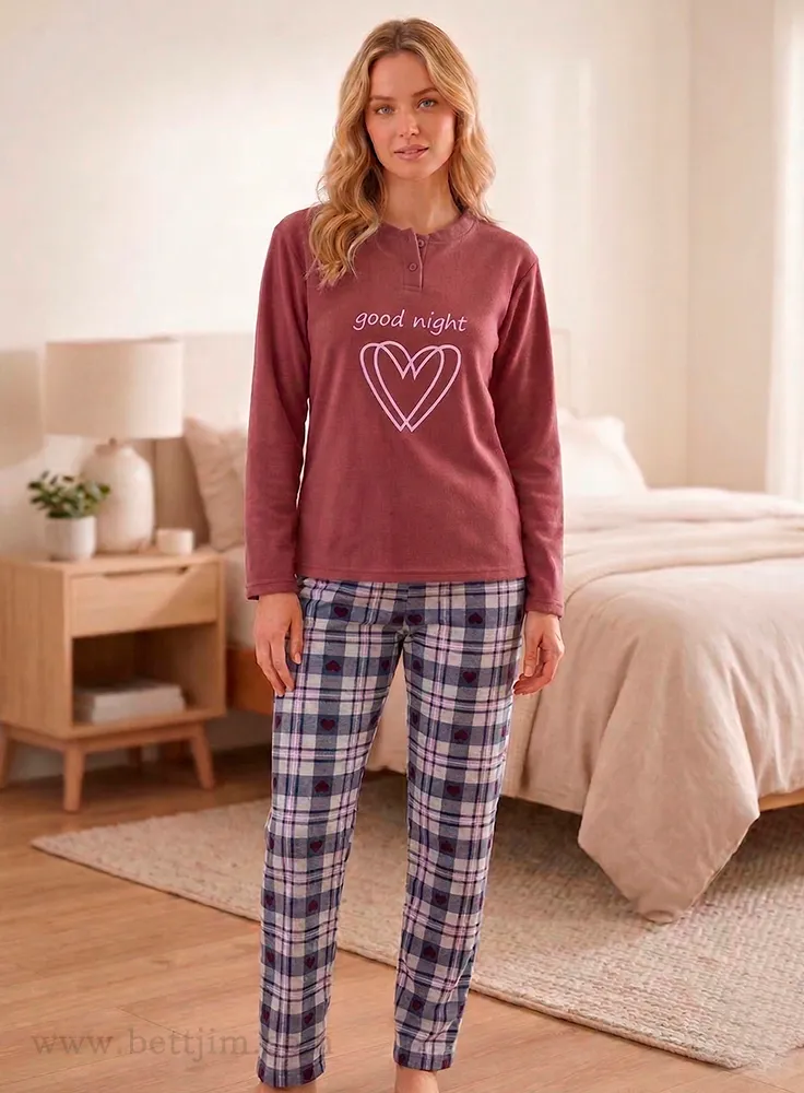 Pijama de Franela para Mujer 2 Piezas - Conjunto de Invierno Estampado vista 4